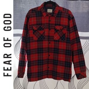 Fear of God FOG Red and Blue Plaid Shirt Jacket
